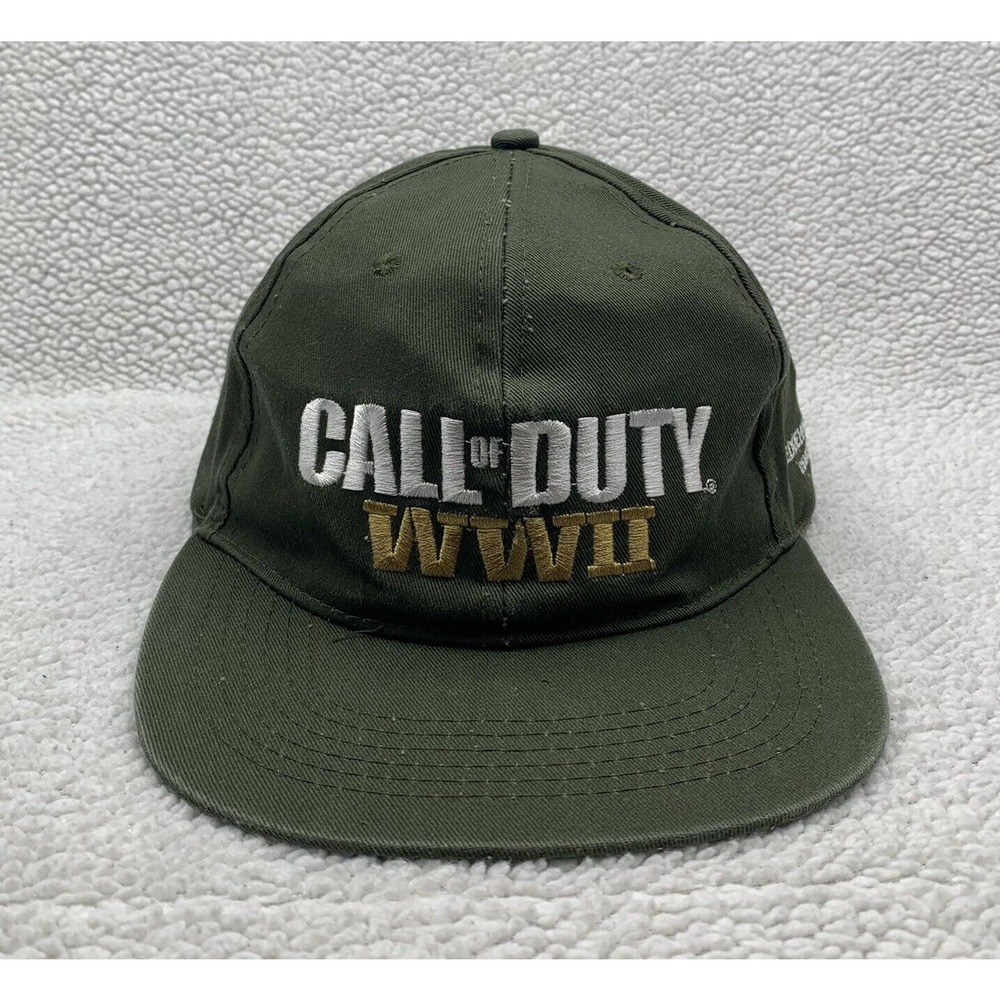 Call of Duty WWII‎ Snapback Hat OSFM World At War Video Games Army Green Canvas